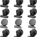 12pack Fridge Magnets Refrigerator Magnets Magnetic Clips Heavy Duty Detailed List Display Paper Fasteners on Home& Office& Teaching (Black, 12)