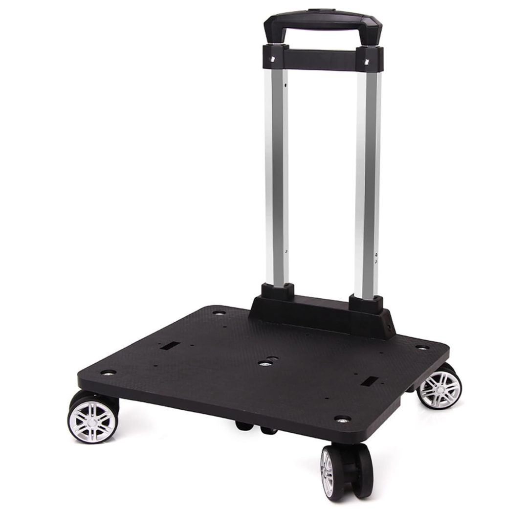 Backpack Trolley with 5 Wheels Folding Compact Lightweight Luggage Cart Spinner Rolling Luggage Cart for Bags, Pet Carriers, Dog Backpacks Carriers