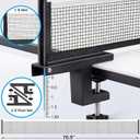 Ping Pong Post Set Table Tennis Net Ping Pong Net with Clamp Professional Training Practice Portable Grip Holder Clip Accessories for Adults & Kids Suitable for Indoor & Outdoor Black/Matte Black