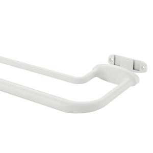 Mayrhyme Matte White Double Curtain Rods for Windows 84-134 Inches,1 Inch Adjustable Double Wrap Around Blackout Curtain Rod with Aluminum Finials and Brackets