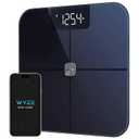 Wyze Smart Scale, Scale for Body Weight, Digital Bathroom Scale for Body Fat, BMI, and Heart Rate, Body Composition Analyzer with App, Batteries Included, Bluetooth, 400 lb, Black