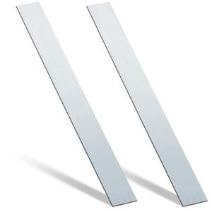 Yaocom 2 Pcs 304 Stainless Steel Flat Bar, 1/8" Thickness, 2" Width, 36" Length 2B Finishing Trim Strips Sheet for DIY Craft Making