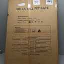 41'' Extra Tall Baby Gate for Large Dogs Pets Indoor No Jumping Over, 30-32.6'' Wide Heavy Duty Puppy Gate for Doorways, Pressure Mounted Metal Gate for Child Toddler No Tools Needed(White)