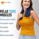 SunnyBay Microwavable Heating Pad for Neck and Shoulder, Heated Neck Wrap, Microwave Heat Pad, Weighted Beanbag Moist Hot or Cold Compress, 2.2 lbs, 26x4 Inches, Navy Blue