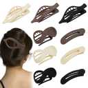 Flat Hair Clips 9 Pcs, Large Claw Clips for Thick & Thin Hair, Flat Lay Down Claw Clip Alligator Clips Duck Billed Barrettes, Women's Hair Accessories