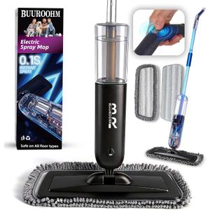 Electric Spray Mop Floor Cleaner with 2 Mopping Pads 720ml Bottle & Scraper 360 Swivel Head Lightweight Cordless Wet Dry Cleaner for Hardwood Floor Cleaning Laminate Tile Wood Vinyl & All Hard Floors