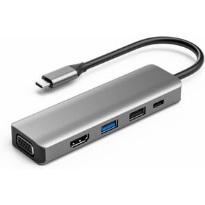 Generic for 8 in 1 USB Hub Type C to 4Kx2k@30Hz HDMI-Compatible VGA USB 3.0 Docking Station SD/TF Card Reader TS08, 6924023033989
