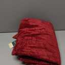 PAVILIA Soft Fleece Burgundy Dark Red Throw Blanket for Couch, Lightweight Plush Warm Blankets for Bed, Fuzzy Cozy Flannel Blanket Throw for Sofa, Travel, Jacquard Pattern, Wine Red, 50x60 inch