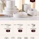 Line Porcelain Dinnerware Set, dish set for 6, White