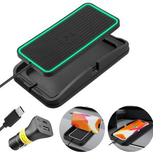 Wireless Charger Car Fast Charging pad,POLMXS 15W Wireless Phone Charger Cell Phone Cordless Flat Charging mat Compatible with iPhone 11/12/12/14/15 Galaxy S21/S22/S23/24 NOTE10(XP01)