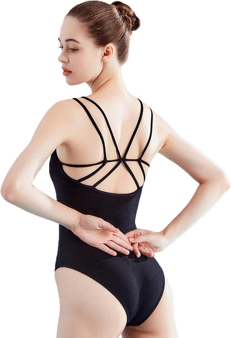 Daydance Camisole Dance Leotards for Women Cotton Spaghetti Straps Ballet Costumes