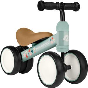 Retrospec Cricket Baby Walker Balance Bike with 4 Wheels for Ages 12-24 Months - Baby Toys & Toddler Toys for 1 Year Olds - Ride On Bicycle - Boys & Girls (Matcha Bloom)