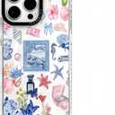 for iPhone 13 Pro Max Case, Coastal Floral Collage Pattern, Cute Soft Slim TPU Compatible with MagSafe, Military-Grade Drop Protection & Camera Protection for Women Girls (SunflowerCut)
