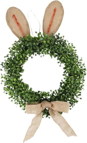 Easter Bunny Wreath Artificial Flower Wreath Front Door Hanging Garland Spring Hanging Pendant for Easter Spring Party Home Decor