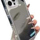 ZTOFERA Mirror Case for iPhone 14 Pro Max, Mirror for Girls Women Makeup, Cute Glossy Hard Back & Soft Edge Extra Protection Anti-Drop Shockproof Phone Cover for iPhone 14 Pro Max-Black