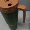 Konokyo Insulated Tumbler with Handle and Straw,40 OZ Vacuum Stainless Steel Water Bottle Travel Mug Metal Cup with Fruit Diffuser,Forest Green