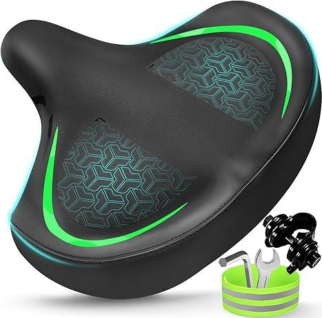 Bicycle Seat, Bike Seat for Women Men Extra Comfort Wide, Oversized Comfortable Seats Saddle for Peloton Bikes, Fit for Exercise Bikes, Electric Bikes, Mountain Bikes, Cruiser Bikes