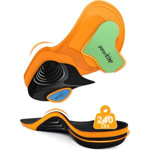 Ailaka Work Boot Insoles for Men Women, Plantar Fasciitis Relief High Arch Support Inserts for Standing All Day, Comfort Cushion Shock Absorption Orthotic Inserts for Heavy Duty Support (12-13 WOMEN/11-12 MEN, Black)
