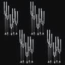 4PCS 5 Arm Acrylic Candelabra for Table Wedding Centerpiece,Crystal Clear Candle Stick Holders Candelabra Centerpiece Stands with Removable Lampshade for Party Easter Baby Shower Fit 0.8 LED Candle