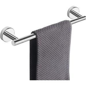 NearMoon Bath Towel Bar, Thicken Stainless Steel Shower Towel Rack Holder Wall Mounted for Bathroom,16-lnch Overall Length-13-lnch Usable Hanging Space (1 Pack, Chrome Finish)