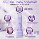 Bikini Trimmer for Women,Electric Shaver for Women, IPX7 Waterproof Razor Shaver,Women's Electric Razor,Intimate Shaver for Women,with 5 Blades,USB-C Rechargeable,Recharge DockPurple