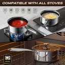 1 Quart Stainless Steel Saucepan with Glass Lid,6 Inch Hybrid Nonstick Sauce Pan,PFAS PFOA PTFE Free,Stay-Cool Handle,Dishwasher-Friendly,Oven-Safe,Small Pots Compatible with All Cooktops