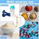 Shinylin Protein Powder Travel Container Set Reusable Powder Supplement Container 7 Pcs Single Dose Cases and 1 Pcs Large Travel Containers Drawstring Bags