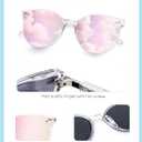 Retro Round Sunglasses for Women, Pink Sunglasses Womens with Classic Trendy Frame Sunnies Shades UV400 Blocking