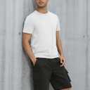 Mens T-Shirts Multi Pack Crewneck Cotton Tee Short Sleeve Classic Pullover Basic Summer Tops (White, S)