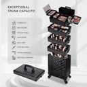 Rolling Makeup Train Case, 6 in 1, Professional Cosmetic Trolley