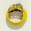 Fire Beauty Heavy-Duty Metal Hose Holder, Wall-Mounted Garden Hose Reel Organizer for Outdoor Yard, Solid Iron Decorative Hanger Storage