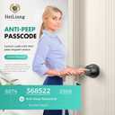 Fingerprint Door Lock, Smart Door Knob With Fingerprint And Keypad Password, App-Controlled Biometric Door Lock, Keyless Entry, Suitable For Bedrooms, Offices, Hotels, And Apartments (Matte Black) HL-5