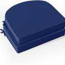 Outdoor Chair Cushions Set of 2: Waterproof & Fade Resistant Patio Furniture Cushions - 18.5 x 16 x 2 Inch Non Slip Round Corner Seat Cushion Pads with Removable Cover for Garden Yard Lawn, Navy Blue