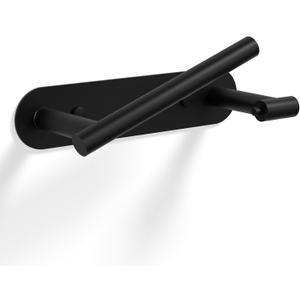 HITSLAM Toilet Paper Holder Matte Black, SUS304 Stainless Steel Bathroom Toilet Paper Roll Holder Wall Mounted and Self Adhesive, No Drill Tissue Holder Use for Washroom and Kitchen