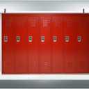 EOA 7(W) x5(H) FT Red Locker Backdrop Sports Gym School Photography Background Basketball Soccer Baseball Hockey - Great for Birthday, Studio, Booth, Party, Events, Portrait Use Photoshoot Props