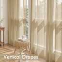 MIULEE Beige Sheer Curtains 84 Inches Long, 4 Panels Set, Rod Pocket Voile Drapes Light Filtering and Semi Transparent, Elegant Window Treatments for Bedroom Living Room,42 x 84 Inches