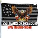 2 x 3 Ply 250th Anniversary USA Flag 3x5 Double Sided Outdoor 250 Year American Anniversary Flag Patriotic 4th of July 1776 American Flags for Outside 250 Merchandise Banner Decorations