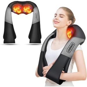 AERLANG Shiatsu Back and Neck Massager, Back Massager Deep Tissue Kneading Neck and Shoulder Massage with Heat, Electric Massage Pillow Fathers Day Gift Ideas from Daughter Son(NOT Cordless)