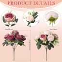 Geosar 8 Bundles Artificial Peonies Flowers Fake Silk Peony Bouquet Faux Peonies Flowers Bulk for Decoration Vase Floral Arrangements Wedding Party Table (Dusty Pink,Dusty Rose)