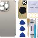 OEM Rear Back Glass Replacement for iPhone 15 Pro 6.1-inches with Reparing Tool Kit and Pre-Installed Adhesive (Natural Titanium)