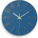 Wall Clock Battery Powered 12 inch Small Clock Analog Clock, Suitable for Home, Office, Bedroom, Kitchen, Classroom, School (Blue)