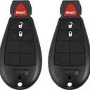 X AUTOHAUX 2pcs Replacement Keyless Entry Remote Car Key Fob M3N5WY783X 433Mhz for Dodge Grand Caravan Challenger Charger Durango for Ram NO. 56046707AG/5026101AD 3 Button with Door Key