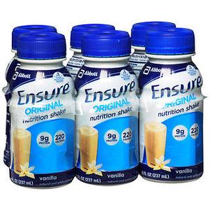 Ensure Original Vanilla Nutrition Shake With Fiber | Small Meal Replacement Shake | Ready to Drink | 9g Protein, 27 Vitamins and Minerals | 8 fl oz - 21 Pack (EXP 06/01/27)