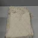BOURINA Beige Throw Blanket 50x60 Inches Throw Textured Solid Soft Sofa Couch Decorative Knit Blanket