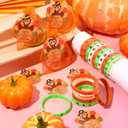 Liliful 72 Pcs Thanksgiving Fall Party Favors for Kids 24 Set Turkey Silicone Wristbands with Gift Tags and Organza Bags Thanksgiving Friendsgiving Goodie Bags for Classroom Students(Turkey Style)