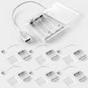 Copkim 6 Pcs USB Battery Pack for LED Lights, USB to Battery Pack for Plug in Lights, 5V Portable 4 AA Holder Box with Switch for Neon Signs Indoor Outdoor Party Decor (Clear)