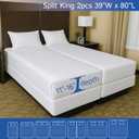 Split King Mattress Encasement 39" x 80" (2PCs) - Waterproof Zippered Protector Hypoallergenic Premium Quality Bed Cover