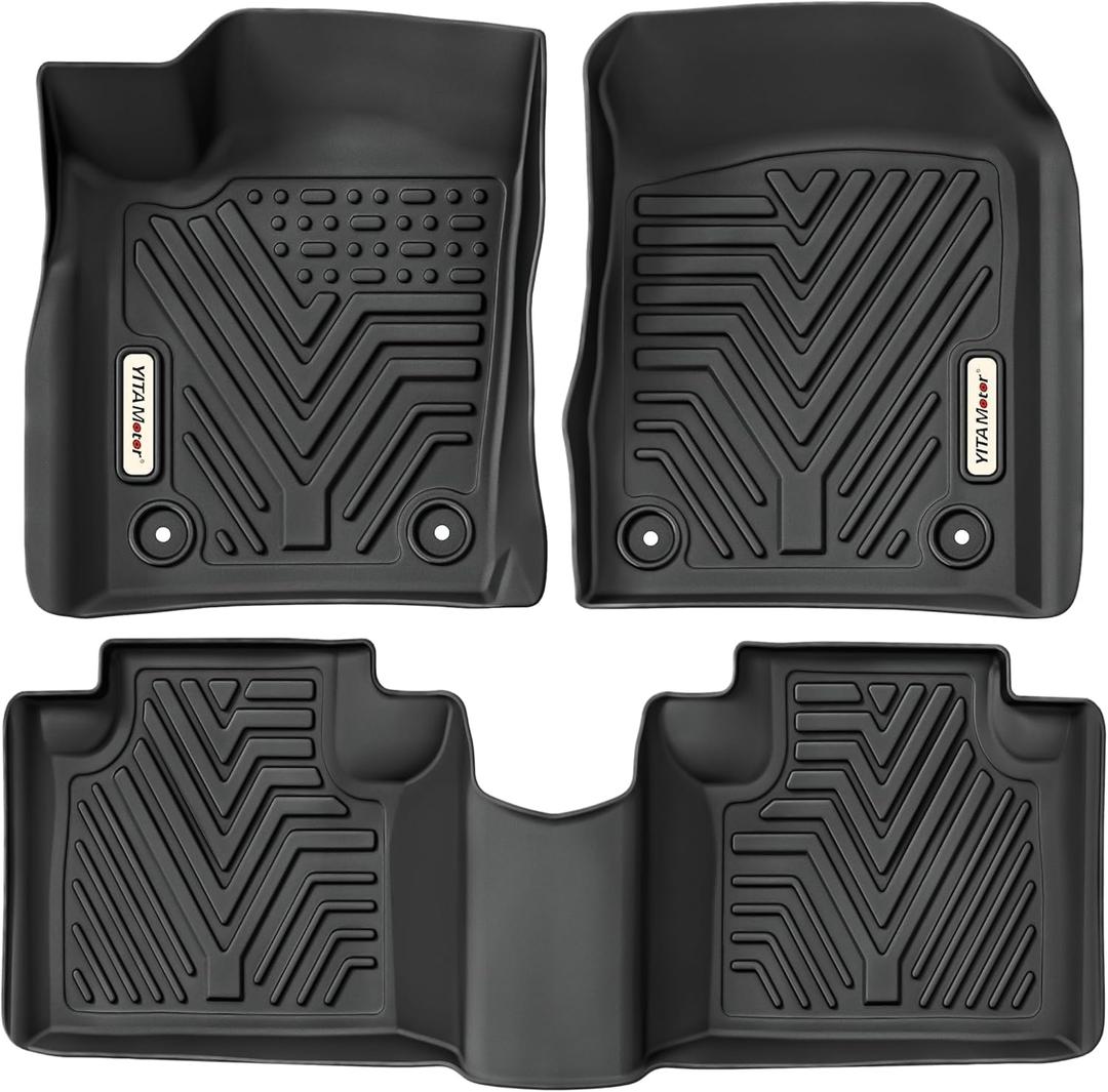 YITAMOTOR All Weather Floor Mats for 2022 Jeep Grand Cherokee WK, 2016-2021 Jeep Grand Cherokee/Dodge Durango, Custom Fit Floor Liners for 1st & 2nd Row, Black