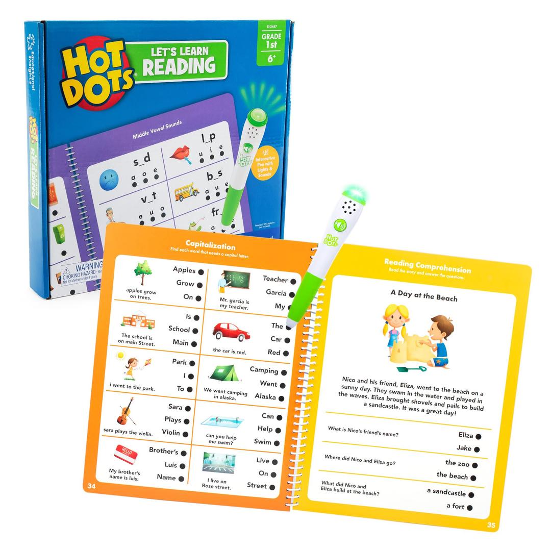 Educational Insights Hot Dots Let's Learn 1st Grade Reading Workbook