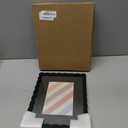 8x10 Picture Frame with Mat for 5x7, Wavy Edge Wooden Real Glass Photo Frame for Tabletop and Wall Hanging, Black, 1 Pack